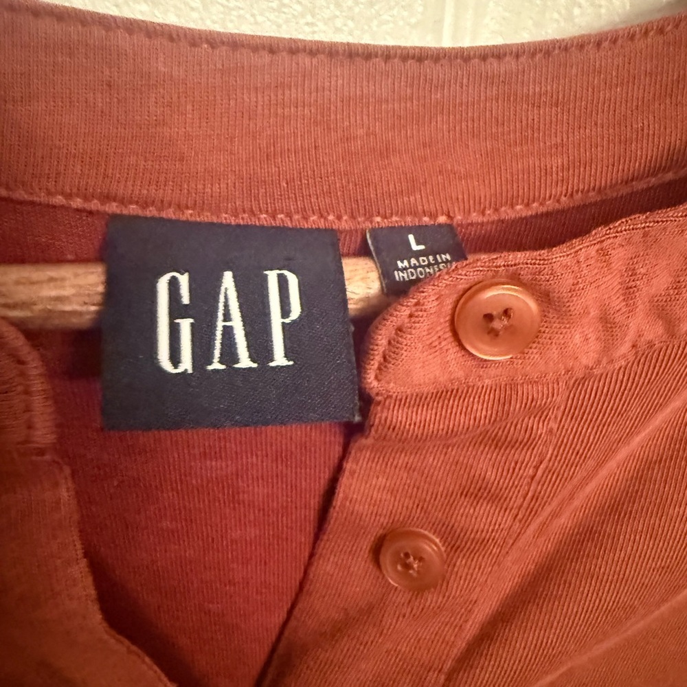 New Gap Rust Orange Tiered Button-Front Tunic Dre… - image 3